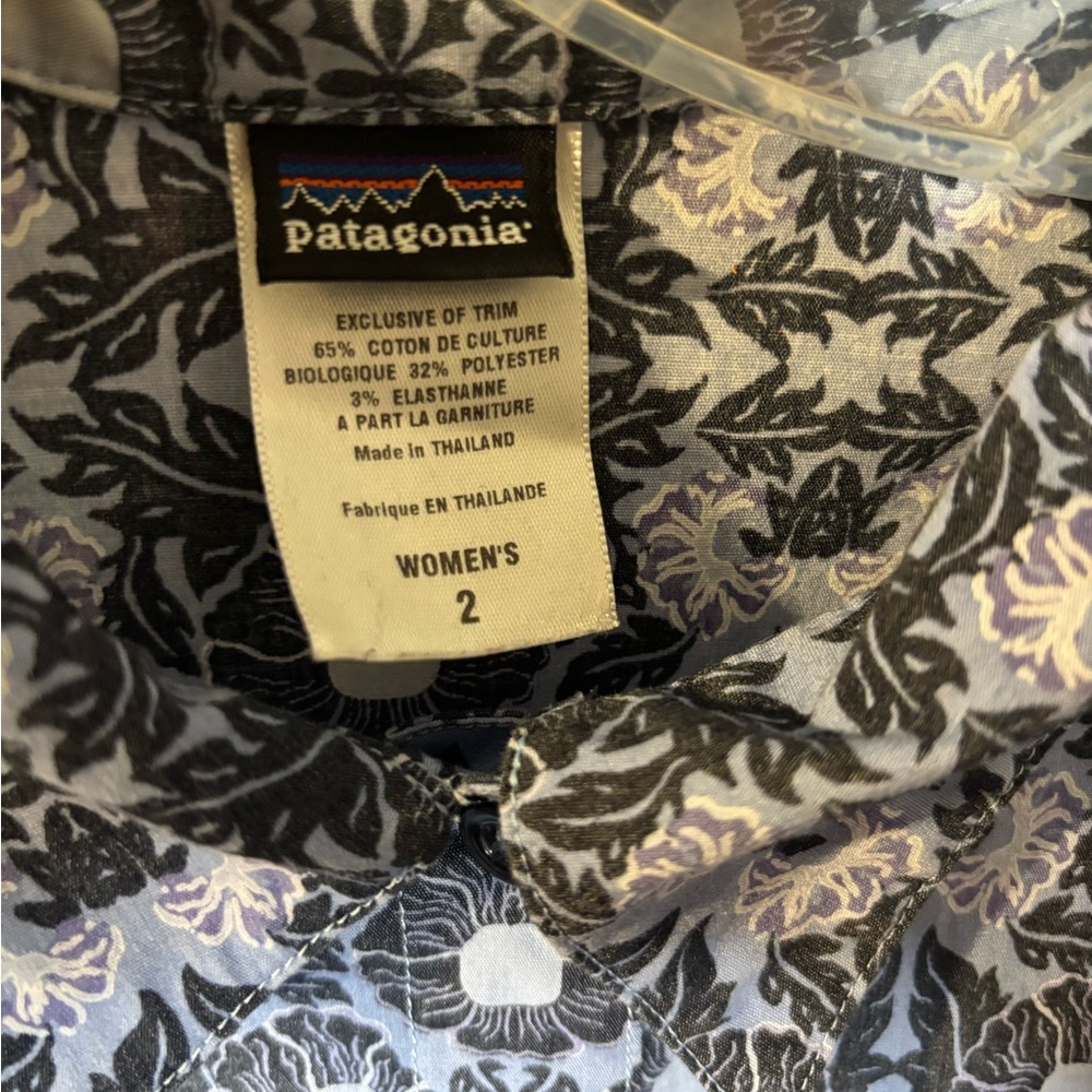 Patagonia Floral Pattern Shirt - Black and White - Picture 2 of 2